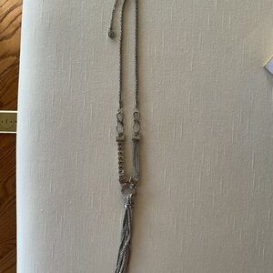 EL Signed Silver Tassel long Necklace